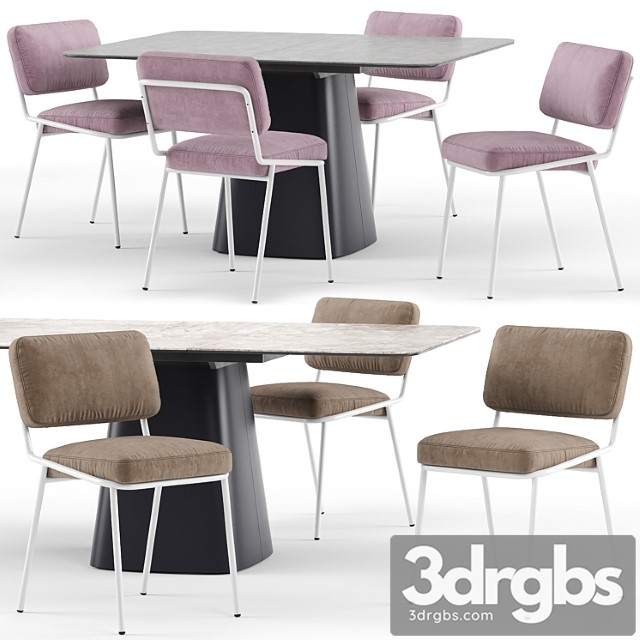 Sixty chair and hey gio extending table - connubia calligaris