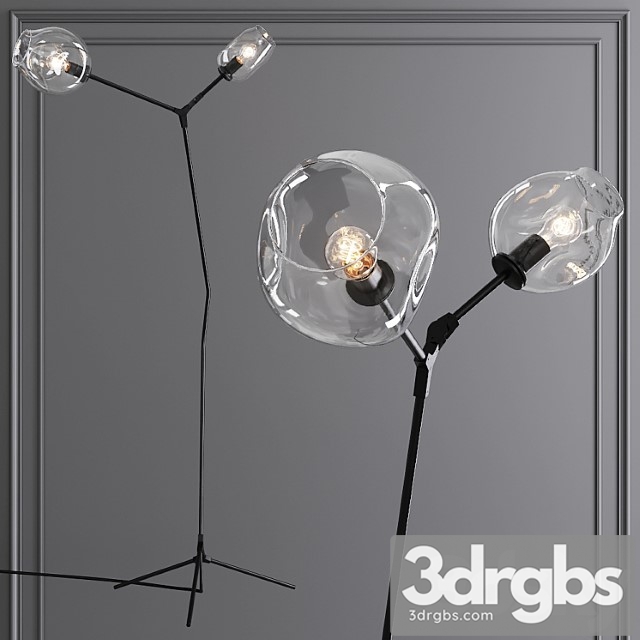 Branching bubble floor light oil-rubbed bronze and clear glass