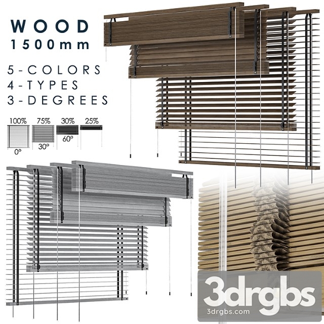 Wood blind 1500mm