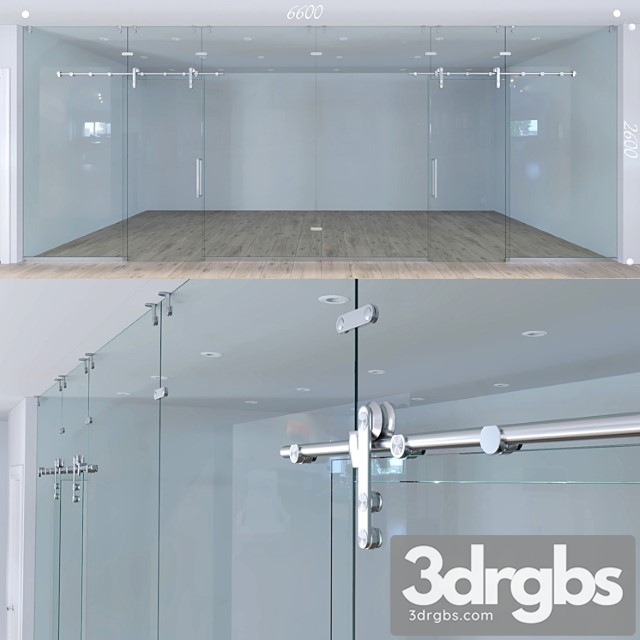 Glass Partition With Sliding Doors 1 3