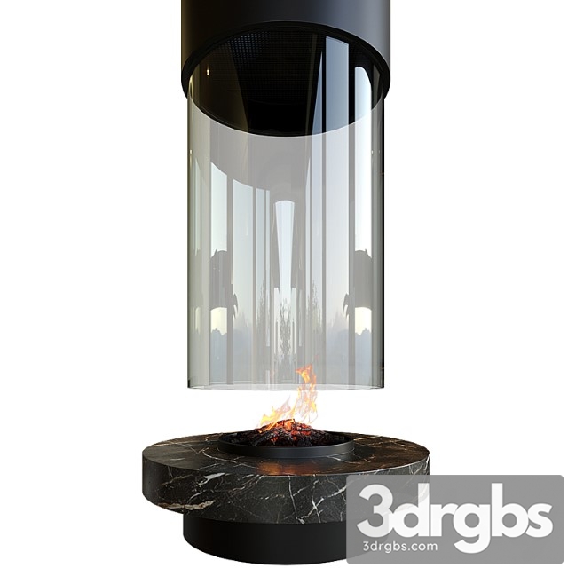 Contemporary fireplace (round)