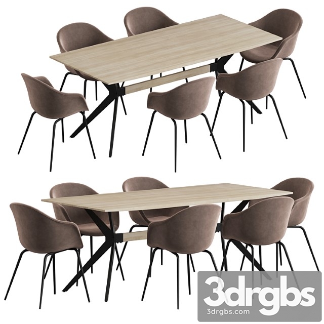 La forma table amethyst gubi bat dining set