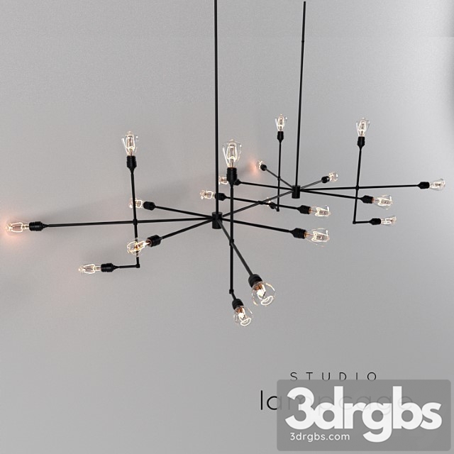 Industrial Bar By Lamp Cage Chandelier Black V2 1