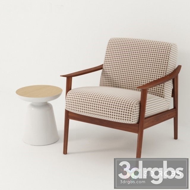 Mid Century Show Wood Upholstered Chair