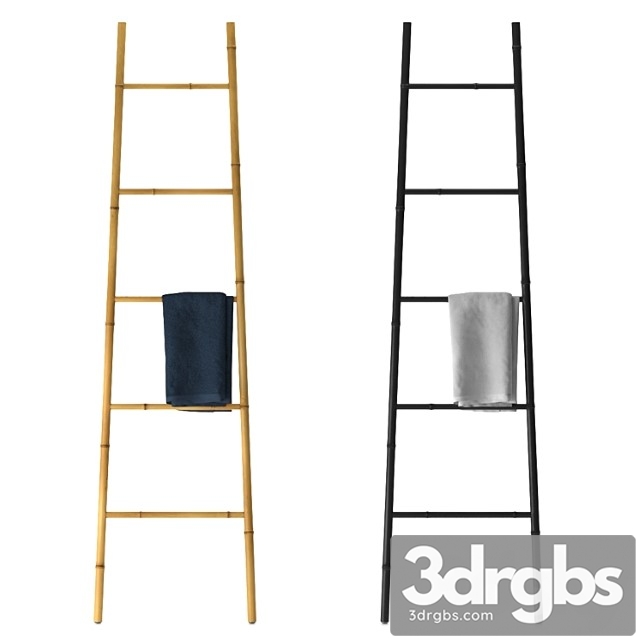 Bamboo ladder towel rail