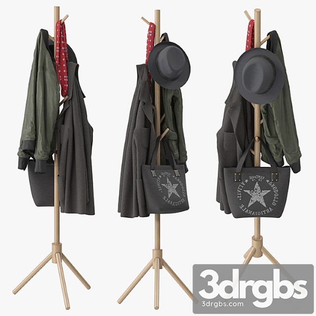 Clothes Lendra deluxe wooden coat rack tree