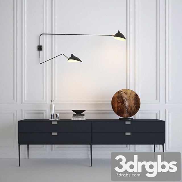 Serge mouille rotating sconce two arms & console 2