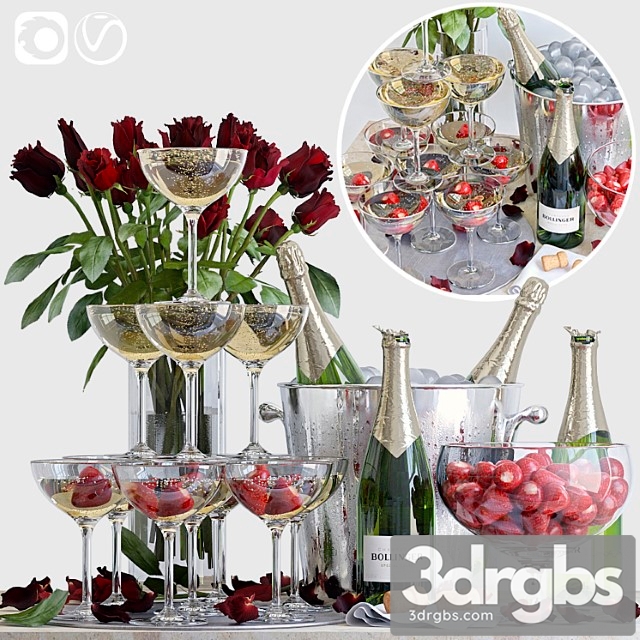 Champagne decorative set