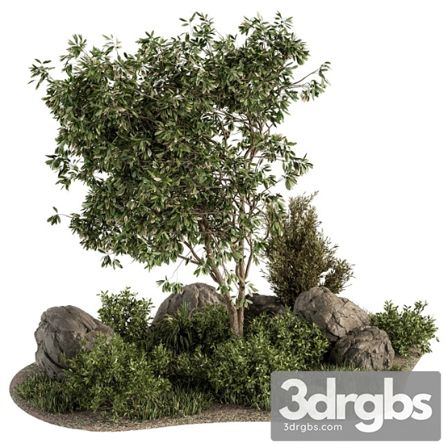 Garden set tree and bush - garden set 17