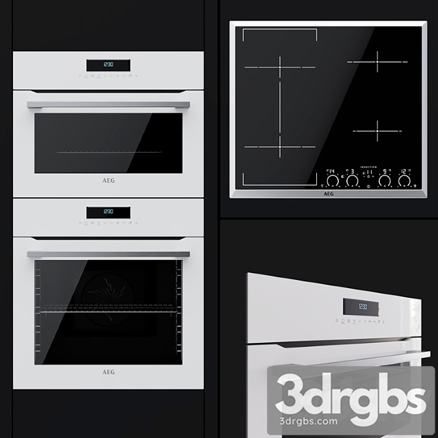 Aeg - an oven bcr742350w, a compact oven kmr761000w and a hob ikk64545xb 2