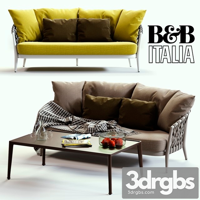 B & B Italia ERICA Grey & Yellow Sofa