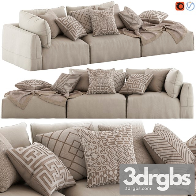 Globewest cove seamed sofa beige