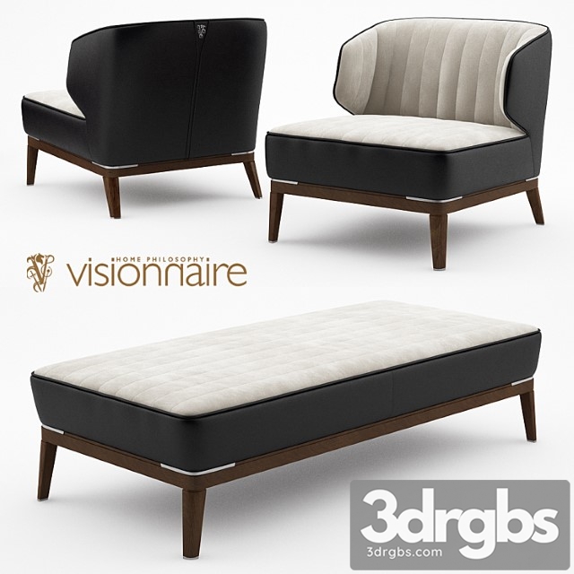 Blondie leather armchair and bench - visionnaire home philosophy 2