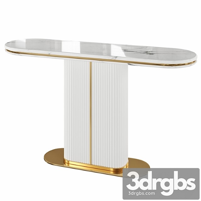 Narrow console table with marble top mdf base