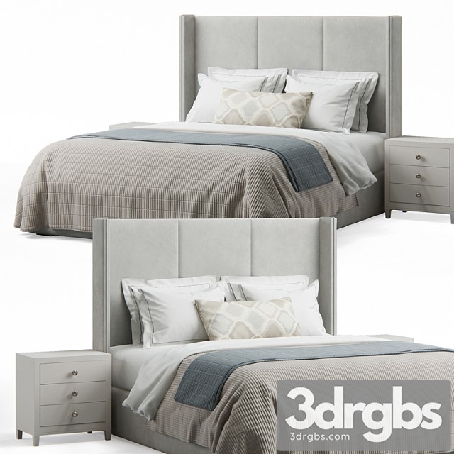 Striped Headboard Bed