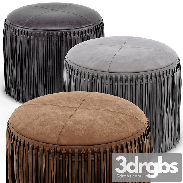 Wisteria Suede Boho Round Ottoman