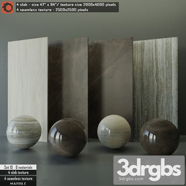 Marble slab & seamless texture set 15