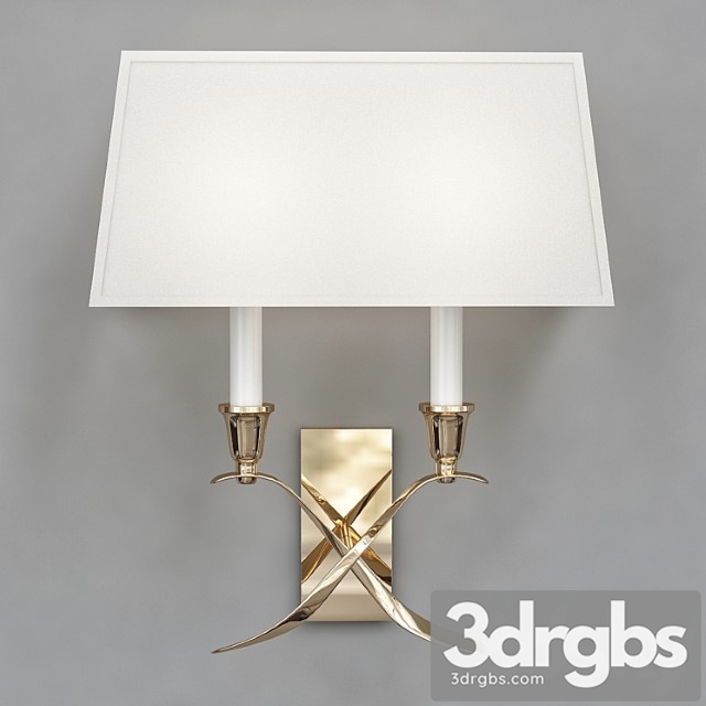 Visual comfort cross bouillotte small polished-nickel sconce