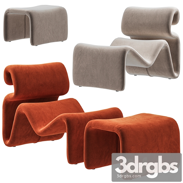 Artilleriet - etcetera (fabric lounge chair and footstool)