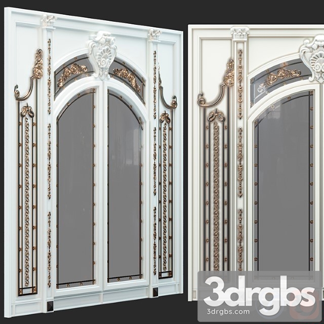 Classic swing door with molding