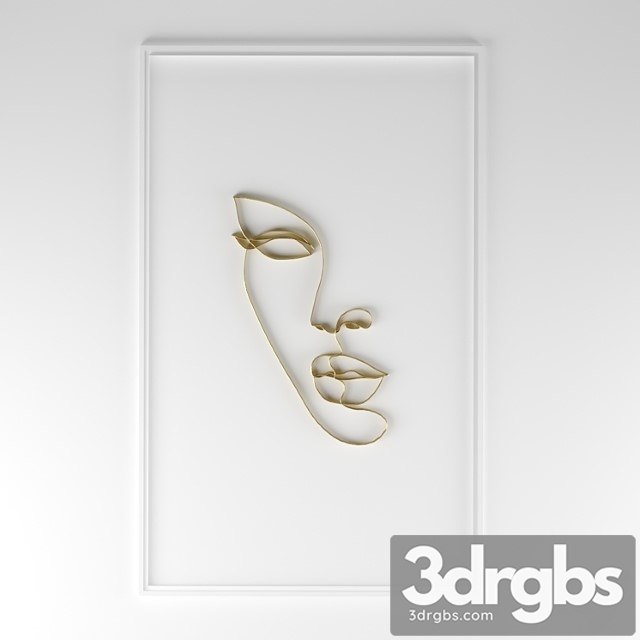 Metal wall panel woman face