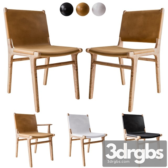 Flat and sling leather dining chairs 2