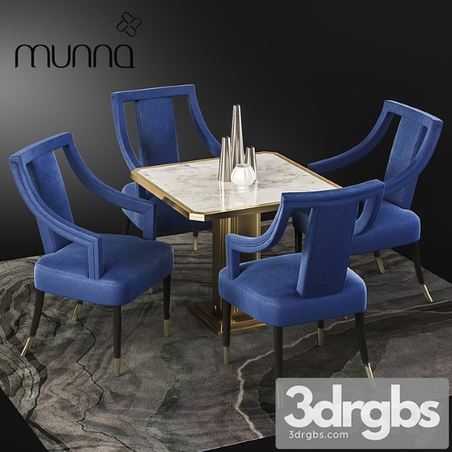 Munna Design Dining Set With Corset Chair Table And Decor 1