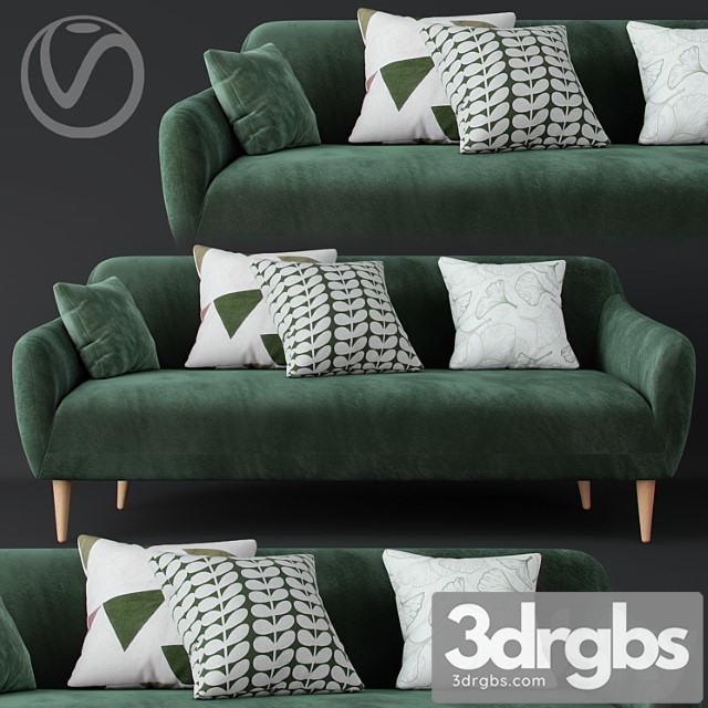 Macy green velvet sofa 2