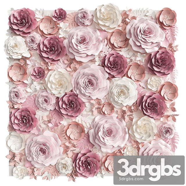 A Wall Of Paper Flowers Photo Background