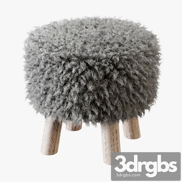 Luxury gotland sheepskin stool 2