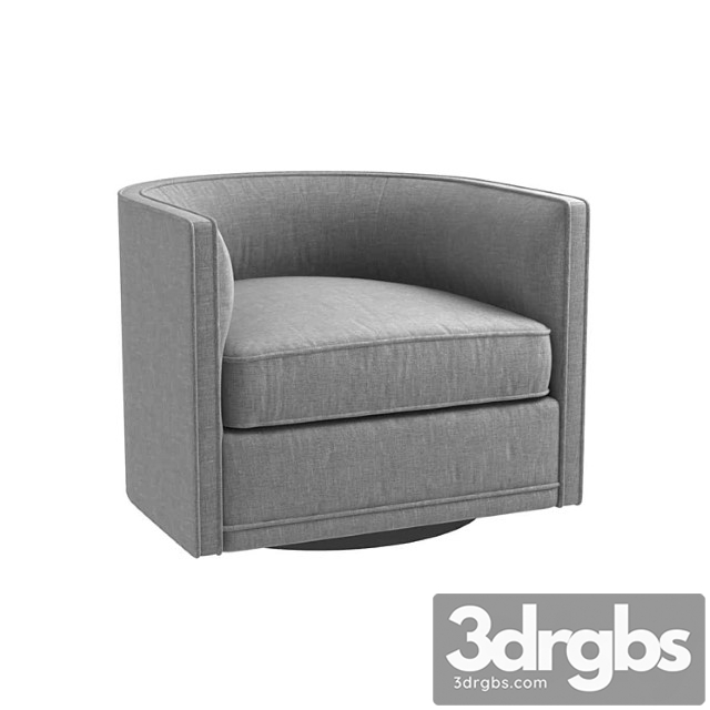Custom made gray swivel round chair