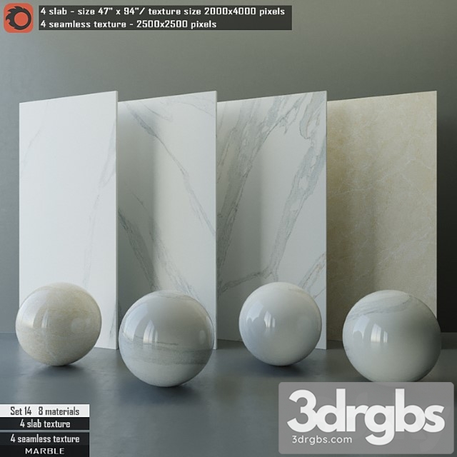 Marble slab & seamless texture set 14