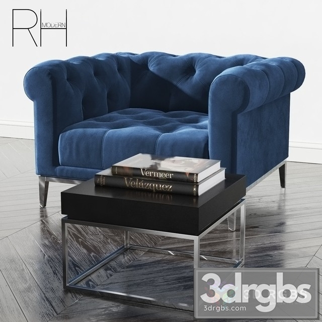 RH Italia Chesterfield Fabric Chair