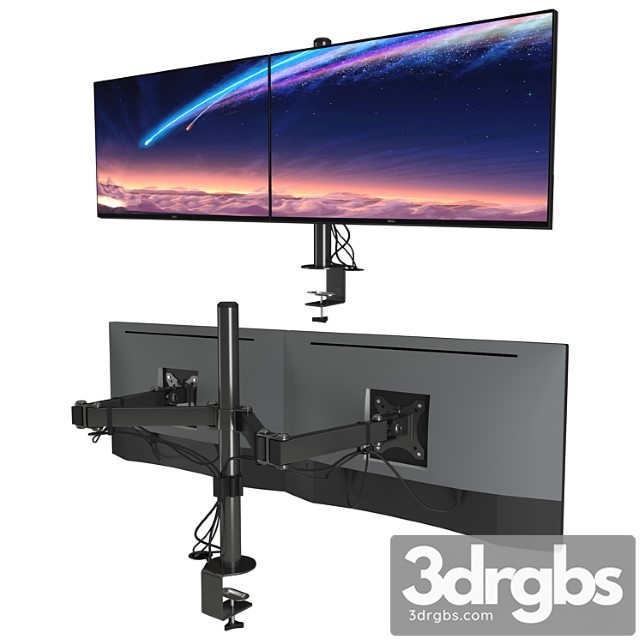 2x dell ultrasharp u2718q 27' vesa table stand