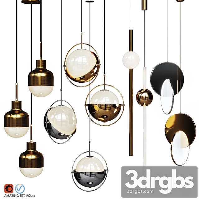 Four pendant lights amazing set vol. 14