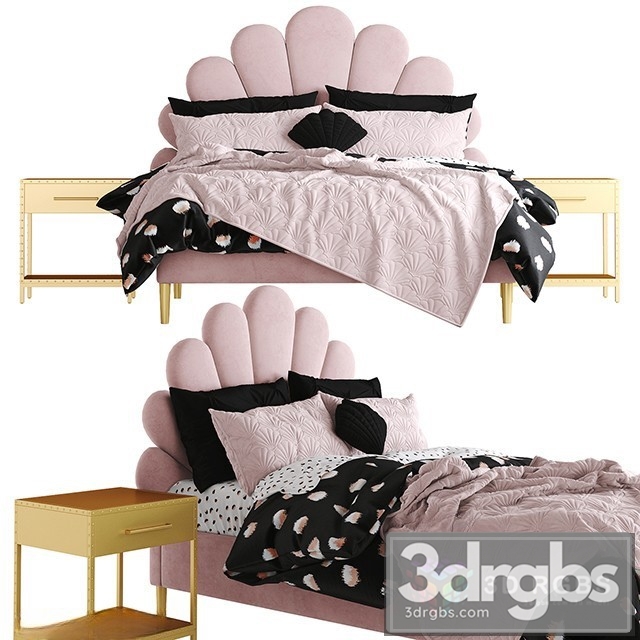 The Emily  Meritt Shell Upholstered Bed