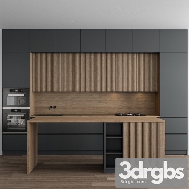Kitchen Modern Gray And Wood 107