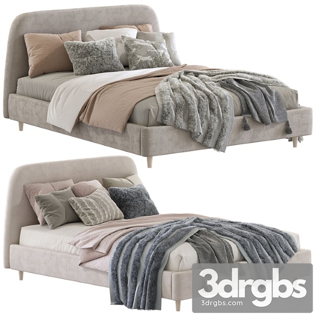 Bed oatmeal raelynn upholstered bed 2