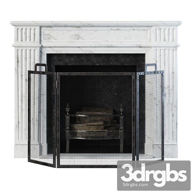 Classic fireplace white marble