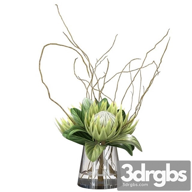 Green Bouquet With Protea