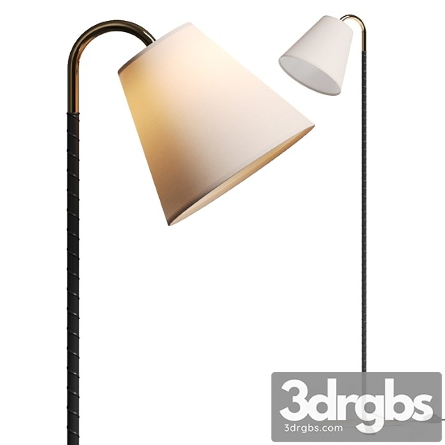 Cb2 Barnes Brass And Black Leather Floor Lamp