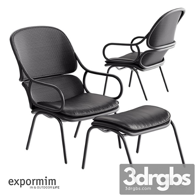 Expormim frames armchair with footstool