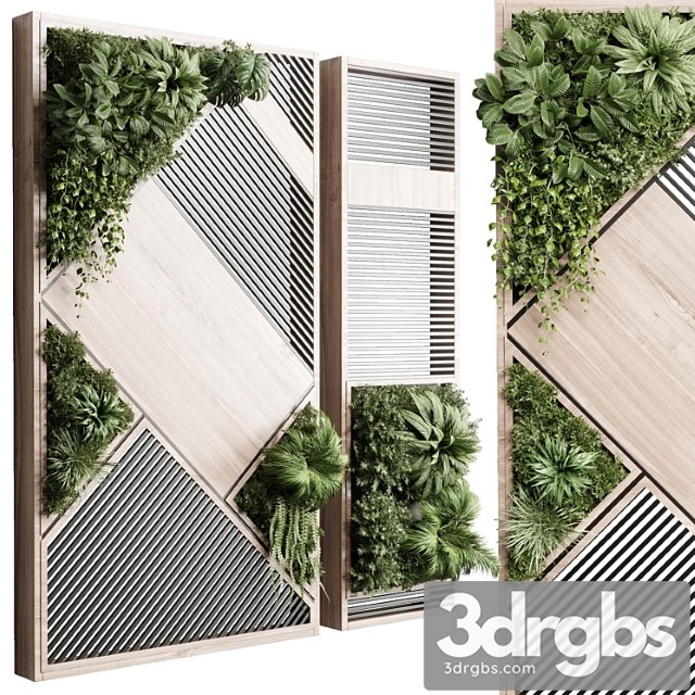 Plants Set Partition In Wooden Frame Vertical Graden Wall Decor Box 29