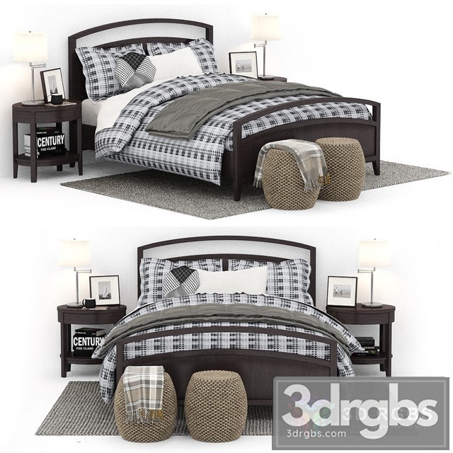 Crate Barrel Arch Charcoal Queen Bed