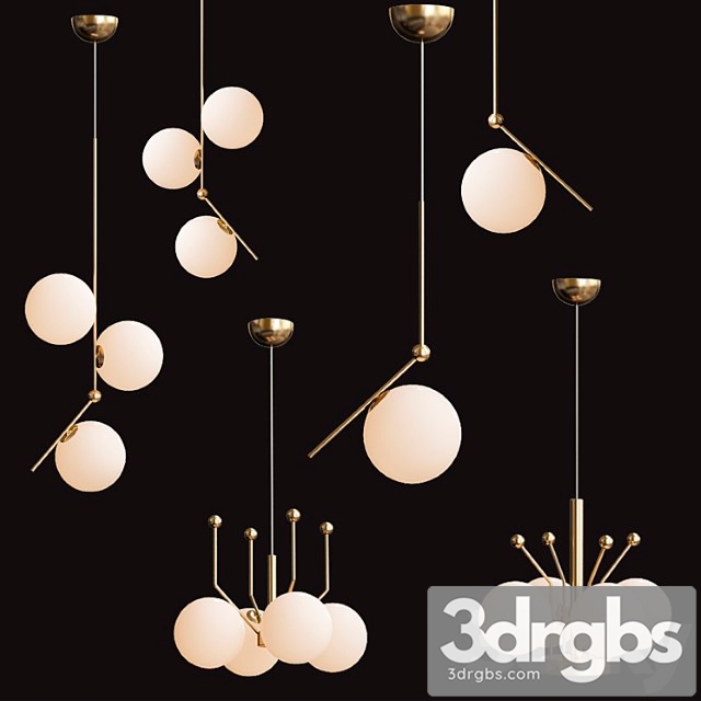 Flos ic lights set gold lamp