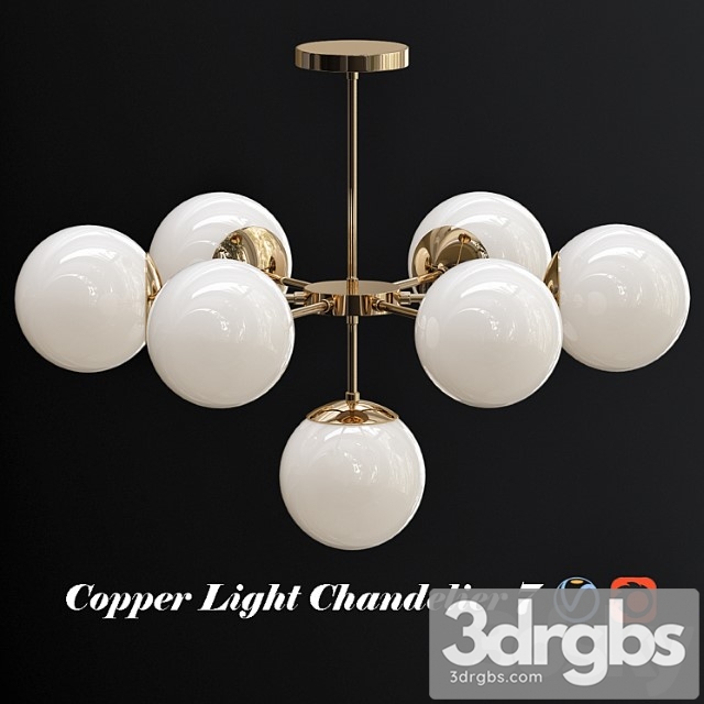 Copper light chandelier 7