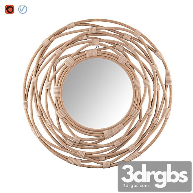 Rattan wall mirror