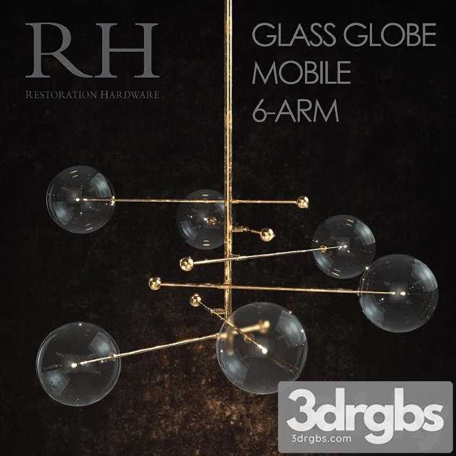 Glass Globe Mobile 6 Arm