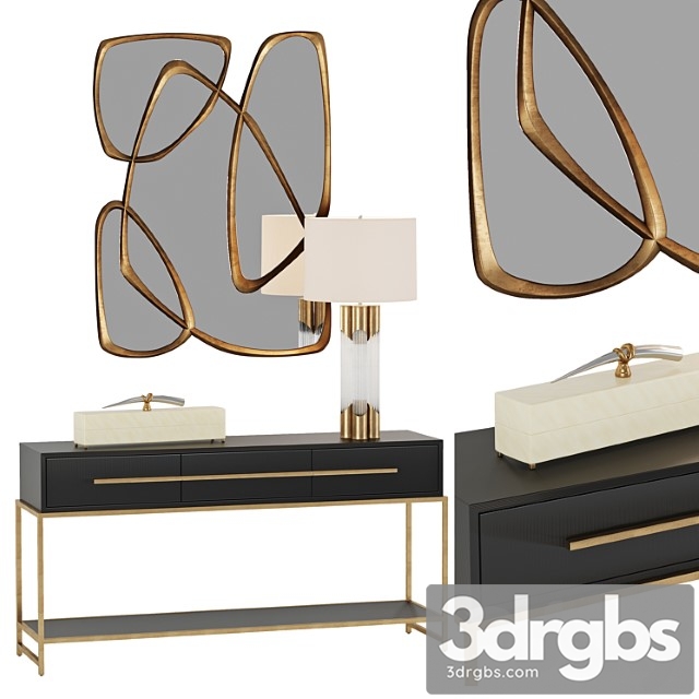 Midnight console table and brass and glass table lamp john richard 2