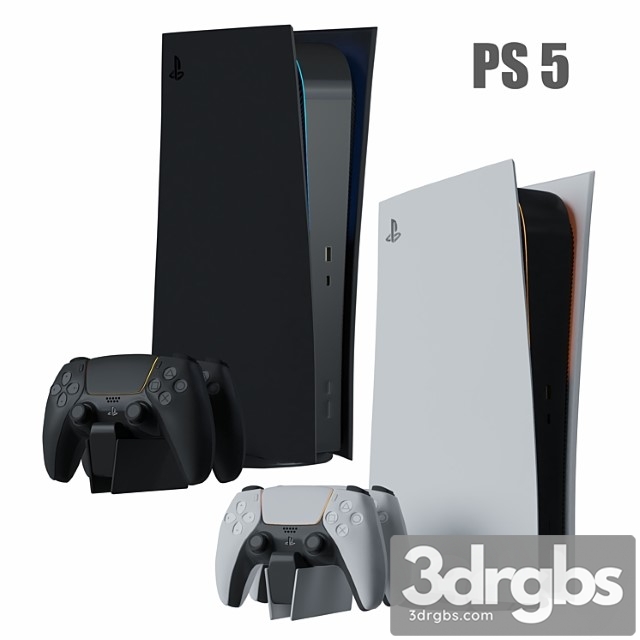 Sony playstation 5 console with ps5 gamepad